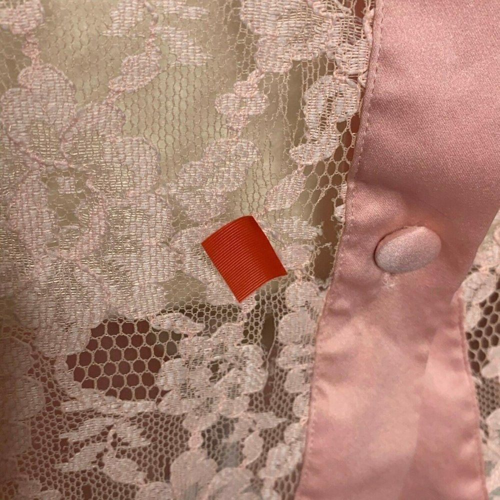 Vintage Victorias Secret Night Shirt S Pink Lace - Picture 6 of 8